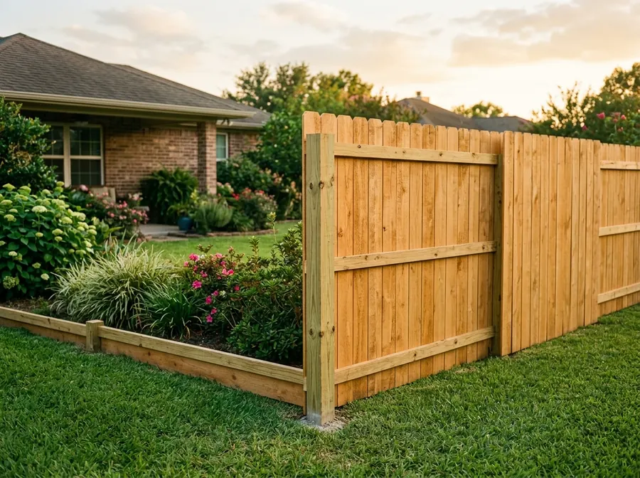 Wood fencing